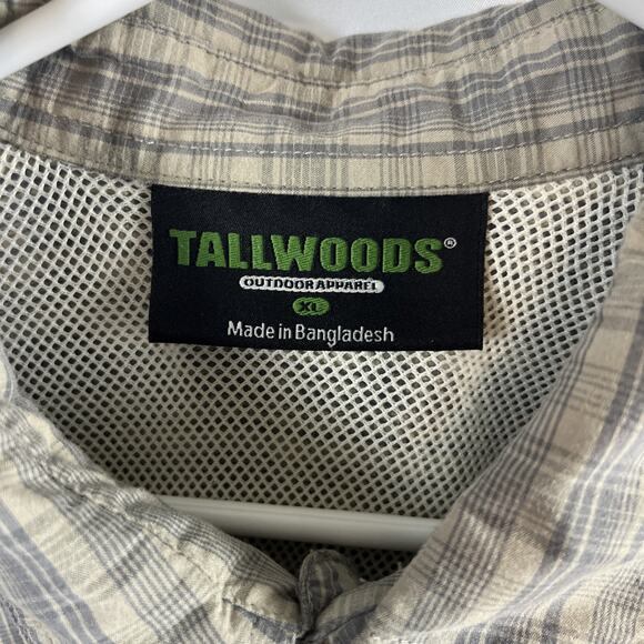 Tall Woods Brown Plaid Short Sleeve Button Shirt Men’s Size XL - Picture 2 of 5